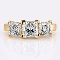 Princess Lab-Grown Diamond Three Stone Ring 2.7 CT