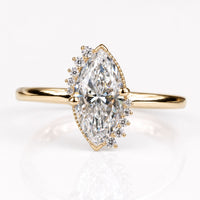 Marquise Lab-Grown Diamond Vintage Halo Ring 1 CT
