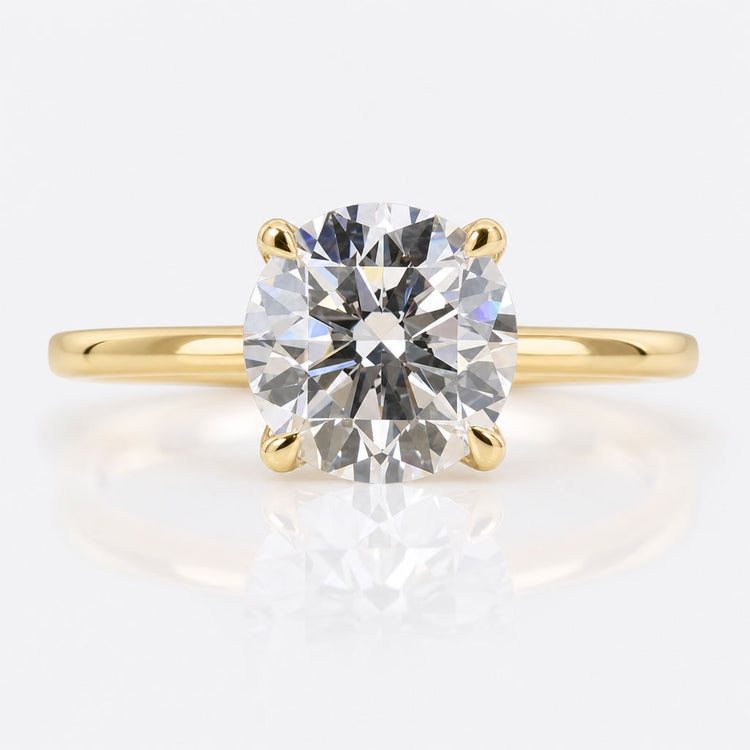 Round Cut Lab-Grown Diamond Decorative Prong Solitaire Ring 1.34 CT