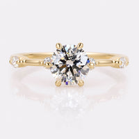0.80 CT Round Lab-Grown Floating Bubble Pavé Diamond Ring