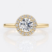 0.82 CT Round Cut Halo Lab-Grown Diamond Ring