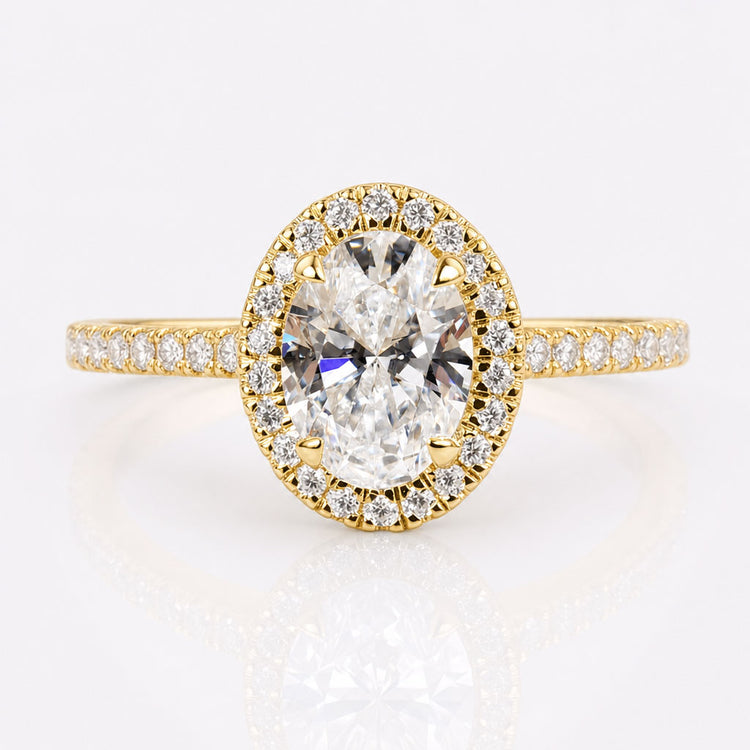 1 CT Oval Diamond Ring, Lab Grown Diamond Engagement Ring