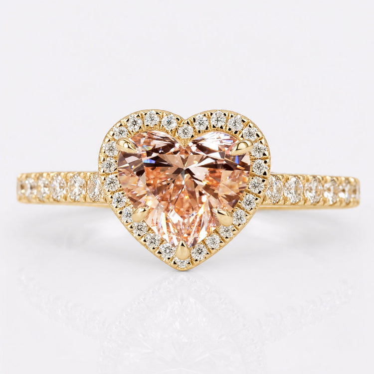 Heart Cut Fancy Intense Pink Lab-Grown Diamond Ring 1 CT