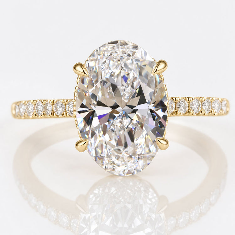 Oval Engagement Ring, Lab Grown Diamond Ring, Oval Diamond Ring