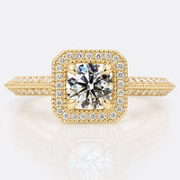 0.50 CT Round Cut Vintage Halo Lab-Grown Diamond Ring