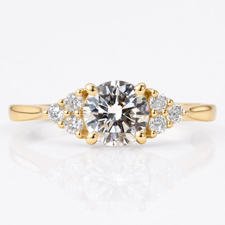 0.81 CT Round Cut Muse Set Lab-Grown Diamond Ring