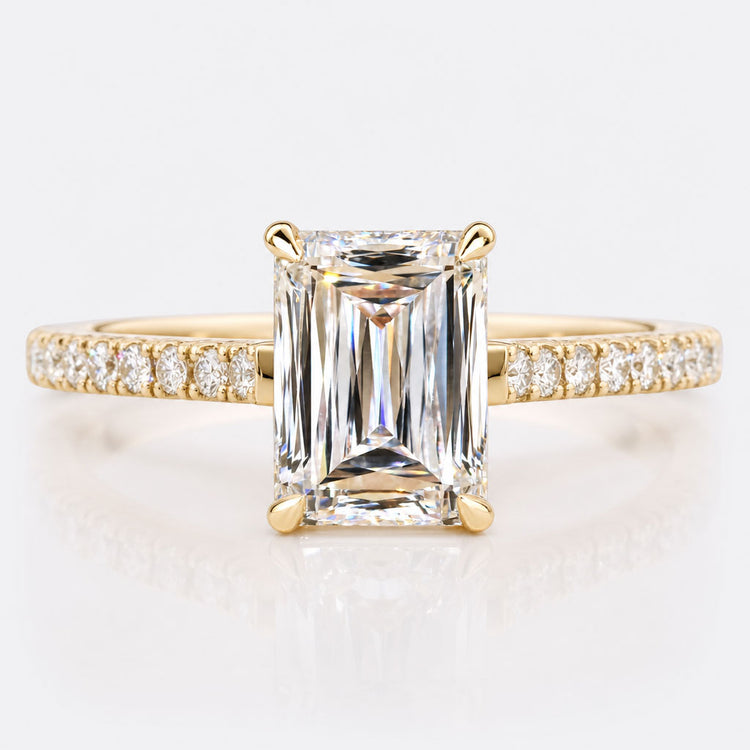 1.78 Carat Emerald Criss Cut F/VS1 IGI Certified Lab Grown Diamond Engagement Ring
