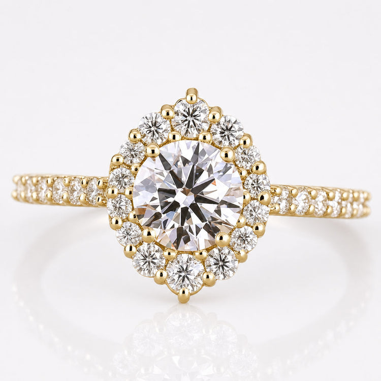 0.85 CT Round Brilliant Cut Halo Lab-Grown Diamond Ring