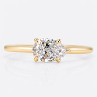 0.75 CT Pear Cut Lab Grown Diamond East to West Set Ring