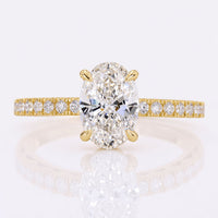 Oval Cut Lab-Grown Diamond Hidden Halo Pavé Ring 0.5 - 2 CT