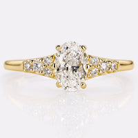 Oval Cut Lab-Grown Diamond Pavé Muse Setting Ring 0.5 CT