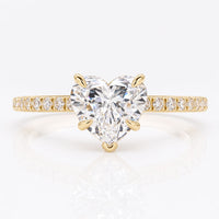 Heart Cut Lab-Grown Diamond Pavé Ring 1.5 CT