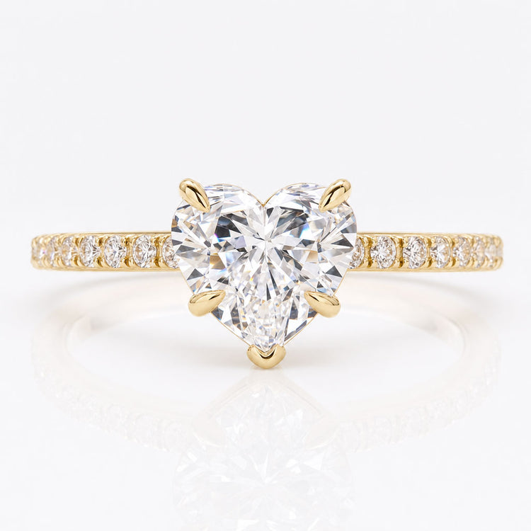 Heart Cut Lab-Grown Diamond Pavé Ring 1.5 CT