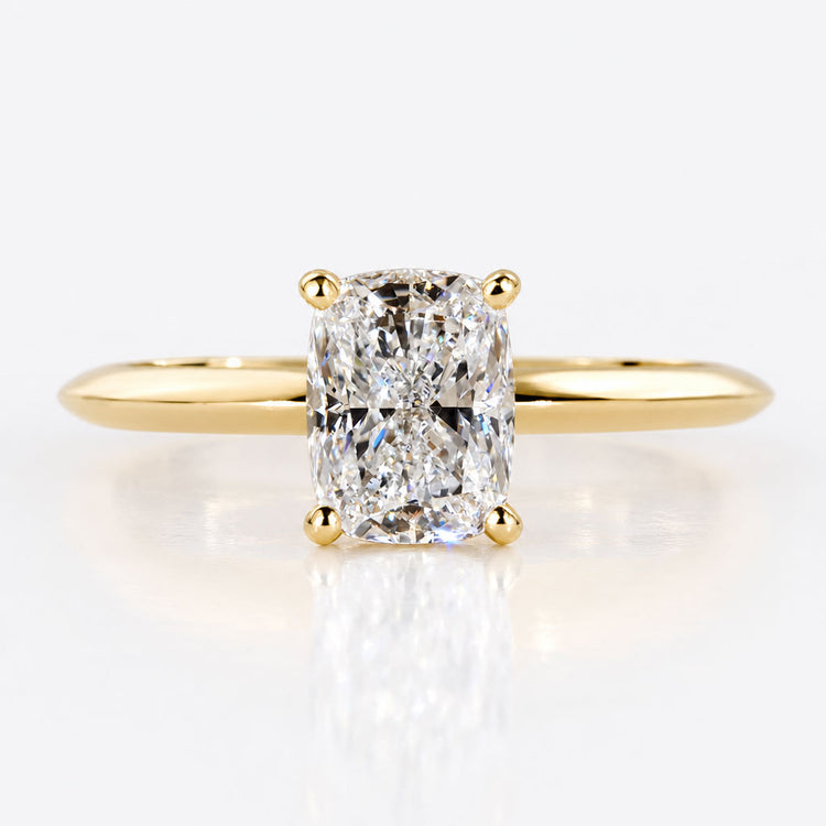 Elongated Cushion Cut Lab-Grown Diamond Knife Edge Ring 1.1 CT