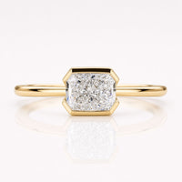 Radiant Cut Lab-Grown Diamond East-West Half Bezel Solitaire Ring 1 CT