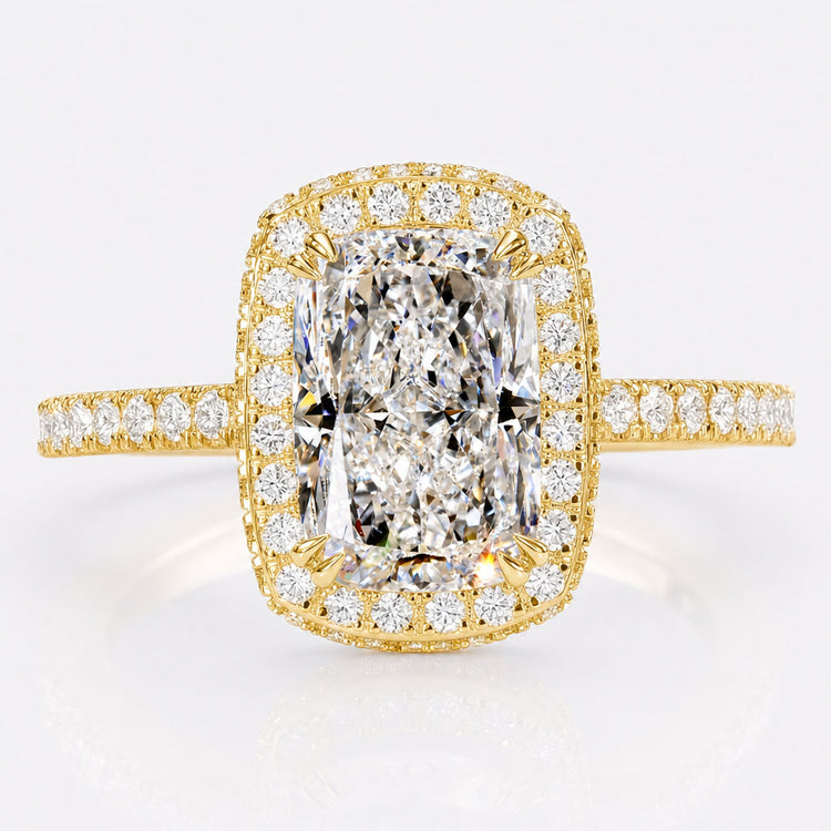 Cushion Cut Lab-Grown Diamond Halo Ring 2 CT