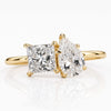 Pear and Princess Cut Lab-Grown Diamond Toi Et Moi Ring 1.6 TW