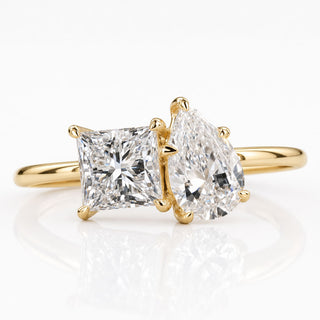 Pear and Princess Cut Lab-Grown Diamond Toi Et Moi Ring 1.6 TW