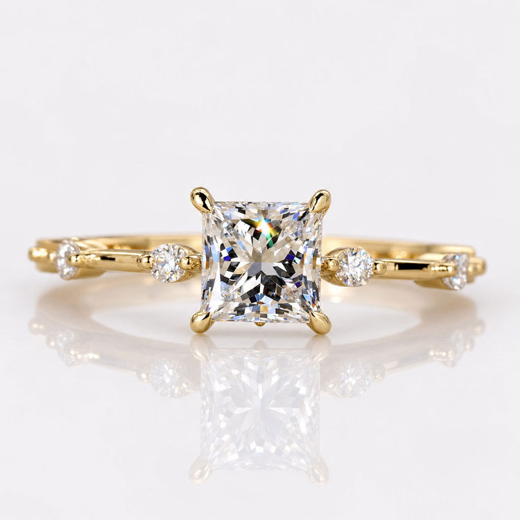 Princess Cut Lab-Grown Diamond Distance Pavé Ring 0.5 - 2 CT