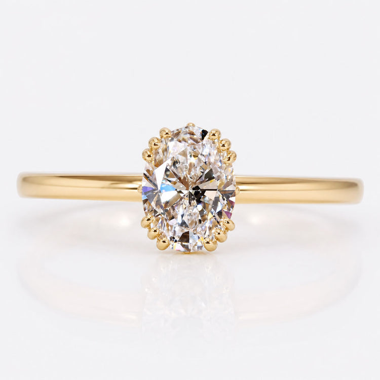 Petite Oval Lab-Grown Diamond Triple Prong Solitaire Ring