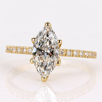 Marquise Cut Lab-Grown Diamond Pavé Ring 1 CT