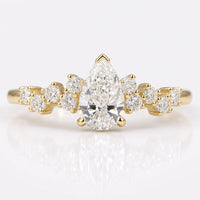 Pear Cut Lab-Grown Diamond Zig Zag Pavé Ring 0.6 - 2 CT