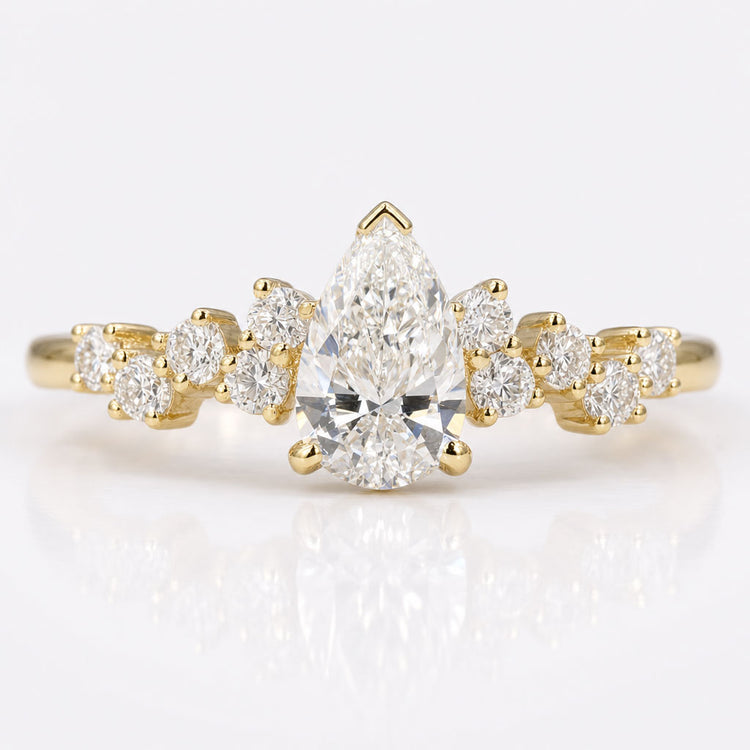 Pear Cut Lab-Grown Diamond Zig Zag Pavé Ring 0.6 - 2 CT