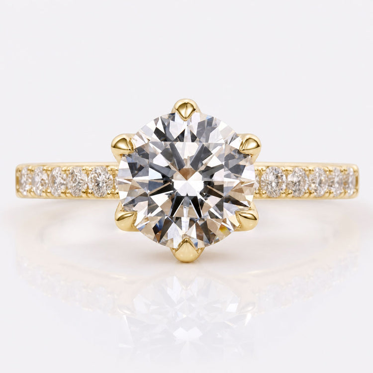 Round Brilliant Cut Lab-Grown Diamond Pavé Ring 0.25 - 2 CT