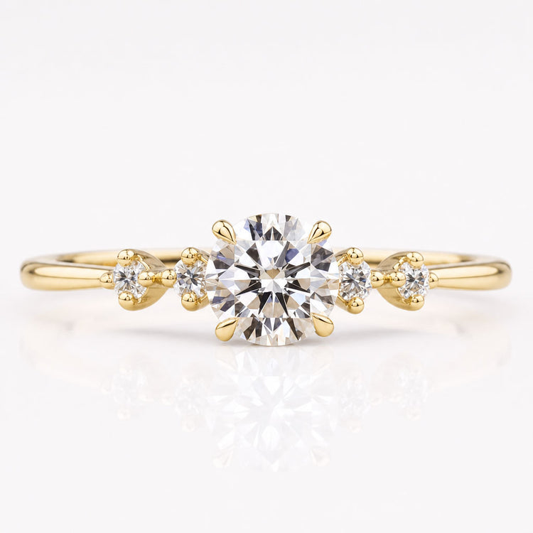 Round Cut Lab-Grown Diamond Five Stone Ring 0.53 CT