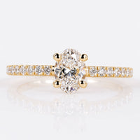 Oval Cut Lab-Grown Diamond Pavé Ring 0.5 CT