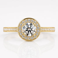 Round Lab-Grown Diamond Pavé Halo Ring 0.5 - 2 CT