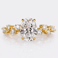 Oval Cut Lab-Grown Diamond Zig-Zag Pavé Band Ring 0.5 - 2 CT