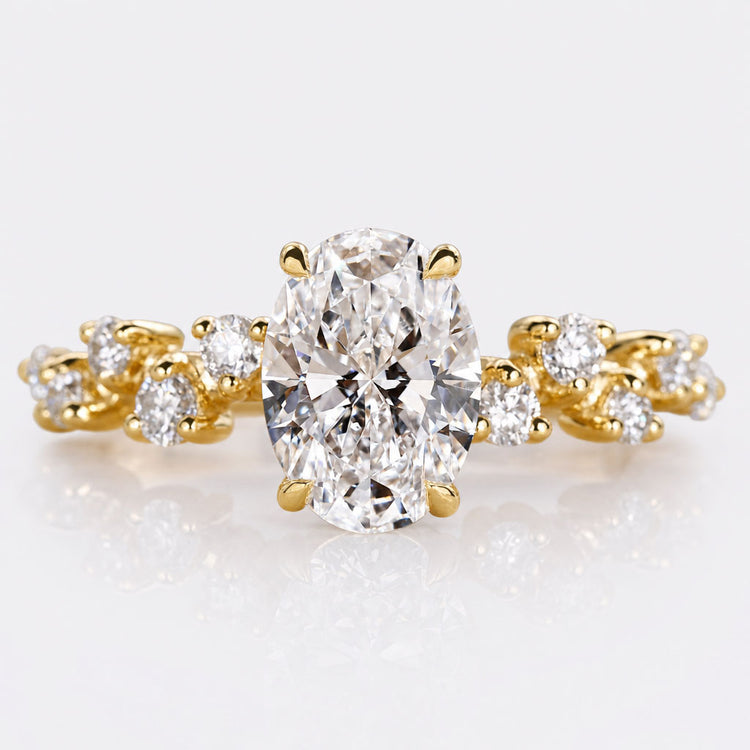 Oval Cut Lab-Grown Diamond Zig-Zag Pavé Band Ring 0.5 - 2 CT