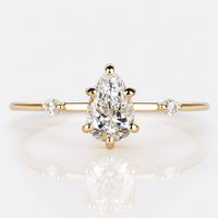 Pear Cut Lab-Grown Diamond Distance Pavé Ring 0.7 - 3 CT