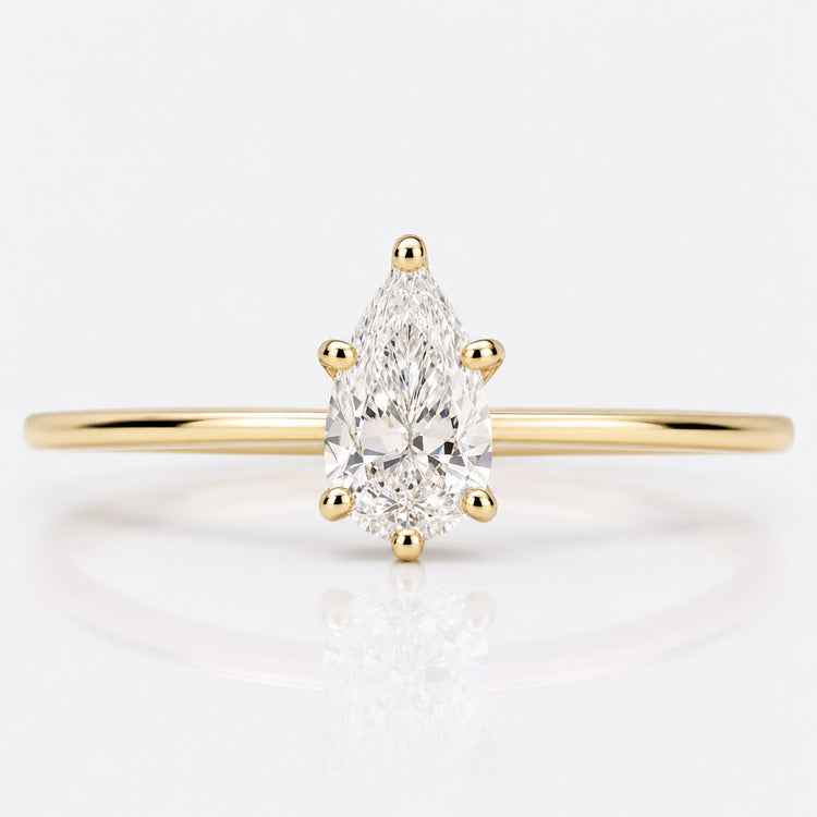 Pear Cut Lab-Grown Diamond Solitaire Ring 0.5 - 3 CT