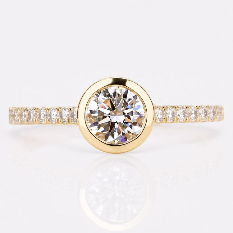 Round Cut Lab-Grown Diamond Bezel Set Ring 0.5 - 3 CT