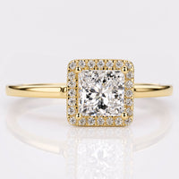 Princess Cut Lab-Grown Diamond Pavé Halo Ring 0.5 - 3 CT