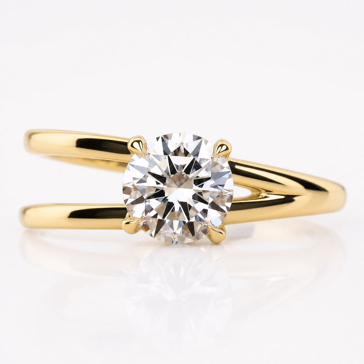 Round Brilliant Cut Lab-Grown Diamond Unique Solitaire Ring 1 - 3 CT