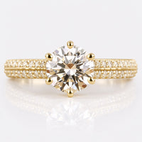 Round Lab-Grown Diamond Knife Edge Pavé Shank Ring 1 - 2 CT