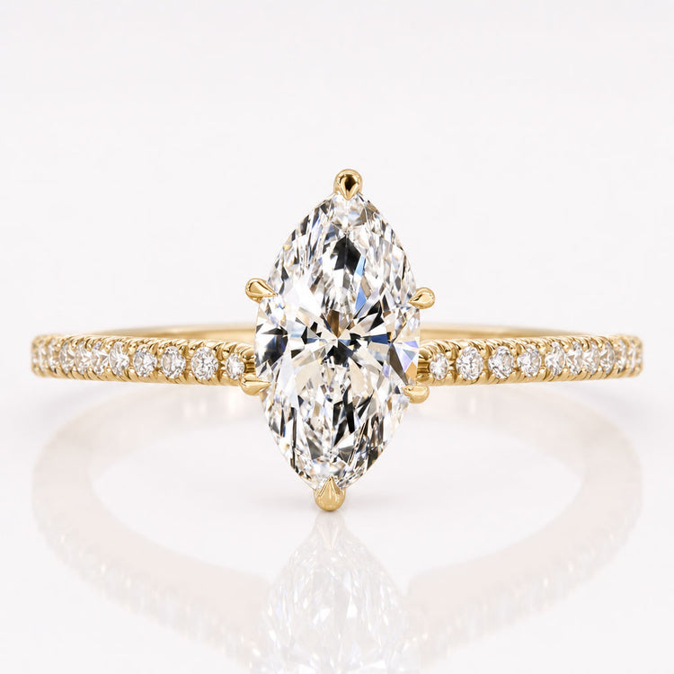 Marquise Cut Lab-Grown Diamond Unique Pavé Ring 0.8 - 2 CT