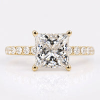 Princess Cut Lab-Grown Diamond Pavé Ring 0.5 - 3 CT