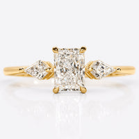 Radiant Cut Lab-Grown Diamond Kite Cut Side Stone Ring 1 CT
