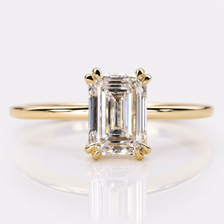 Emerald Cut Lab-Grown Diamond Solitaire Ring 0.5 - 1.5 CT