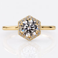 Round Brilliant Lab-Grown Diamond Halo Pavé Cathedral Setting Ring 0.5 - 2 CT