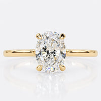 Oval Cut Lab-Grown Diamond Four Prong Solitaire Ring 1 – 2 CT