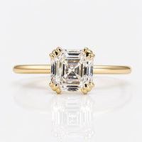 Asscher Cut Lab-Grown Diamond Solitaire Fishtail Prongs Ring 1 - 2 CT