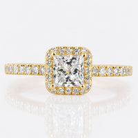 Princess Cut Lab-Grown Diamond Halo Pavé Ring 0.5 - 2 CT