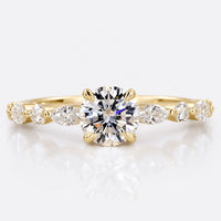 Round Brilliant Cut Lab-Grown Diamond Marquise Pavé Ring 0.8 - 2 CT