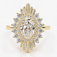 Oval Lab-Grown Diamond Snowflake Ring 1.5 CT