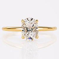 Oval Cut Lab-Grown Diamond Hidden Halo Solitaire Ring 0.5 – 2 CT
